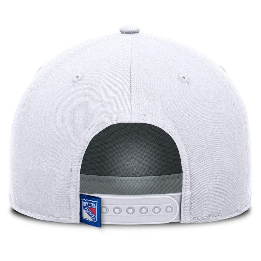 NHL White New York Rangers Fanatics Rope A-Frame Adjustable Hat