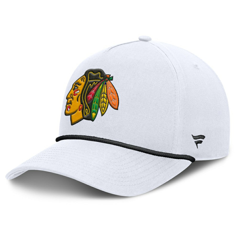 NHL White Chicago Blackhawks Fanatics Rope A-Frame Adjustable Hat