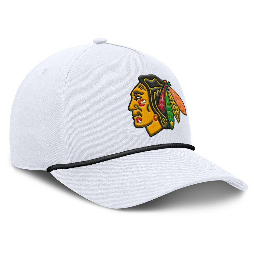NHL White Chicago Blackhawks Fanatics Rope A-Frame Adjustable Hat