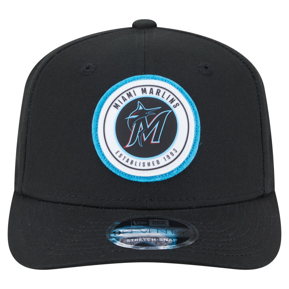 MLB Miami Marlins New Era Circle Patch 9SEVENTY Stretch-Snap Hat