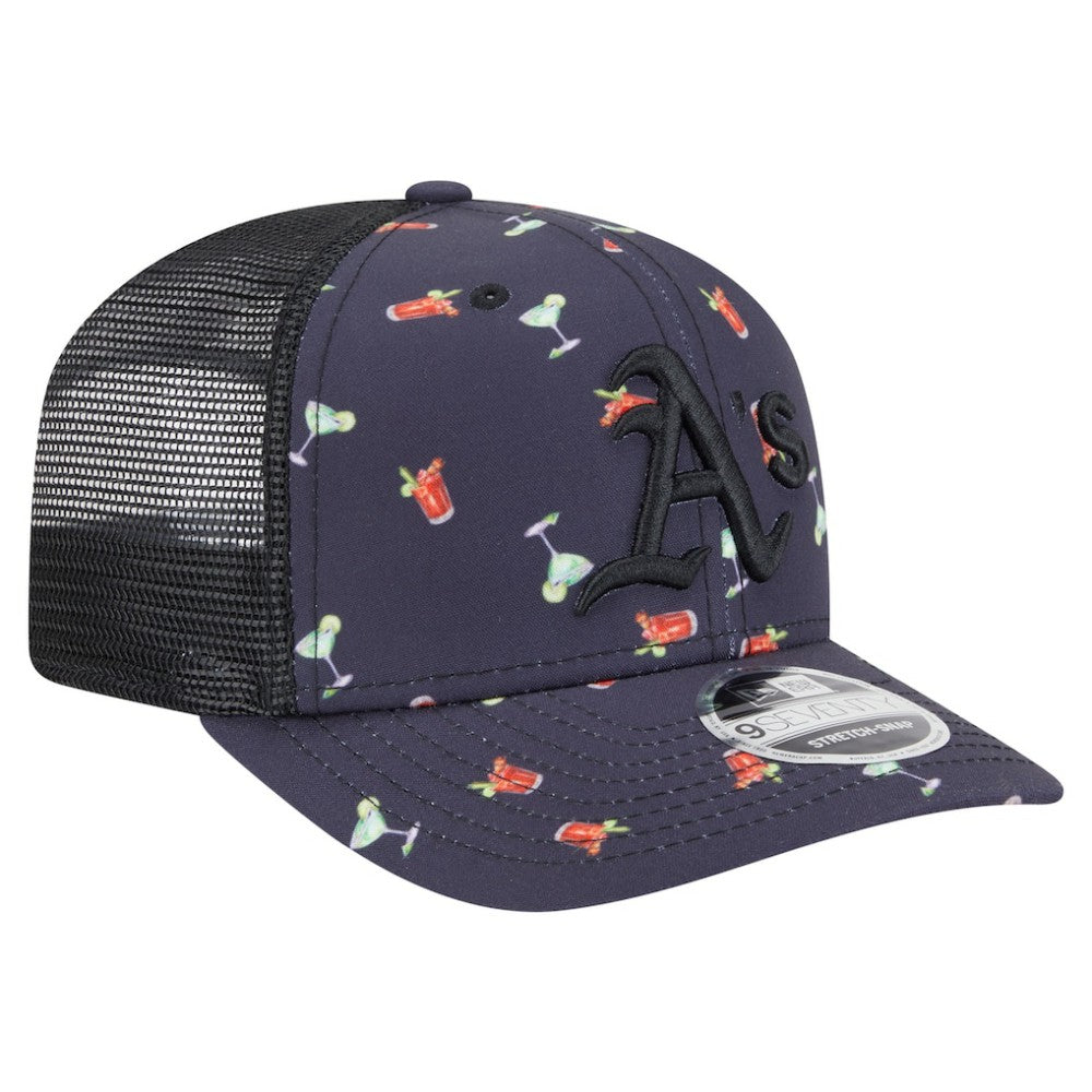 MLB Athletics New Era Adventure Drinks Pattern 9SEVENTY Stretch-Snap Hat