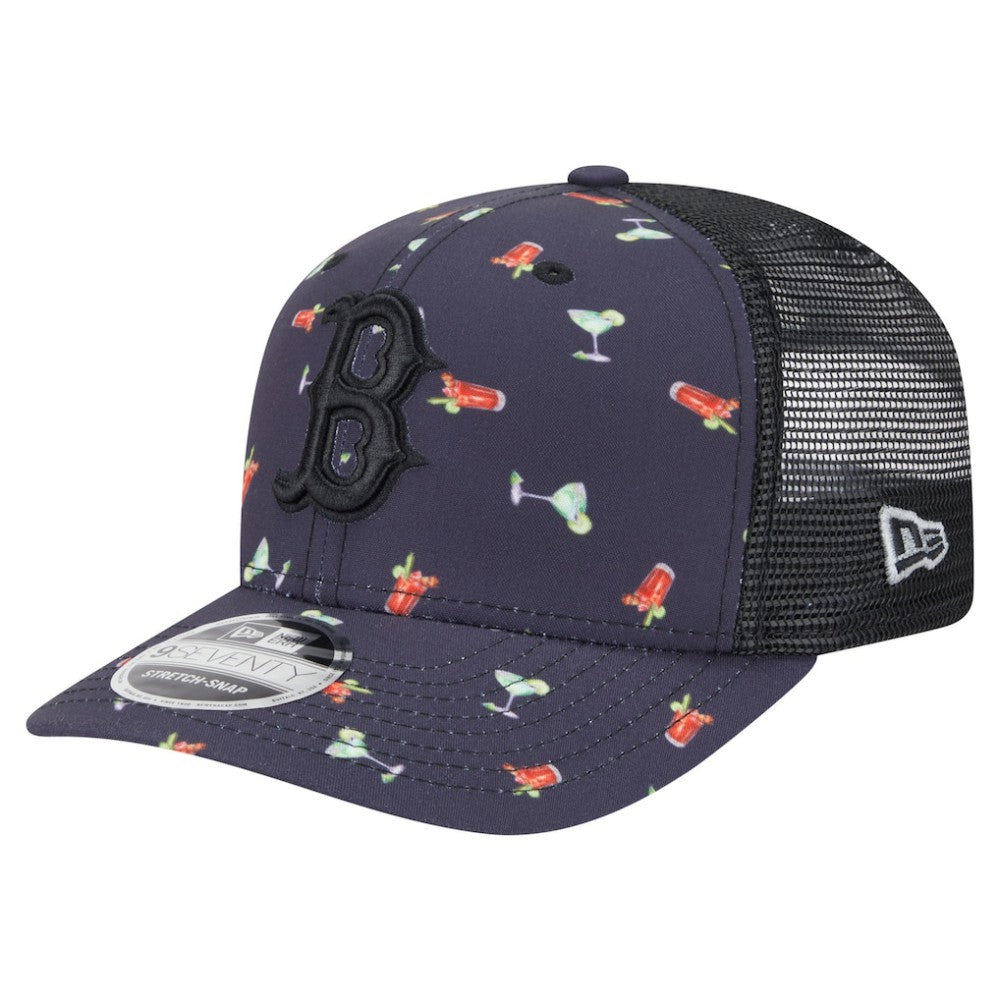 MLB Boston Red Sox New Era Adventure Drinks Pattern 9SEVENTY Stretch-Snap Hat