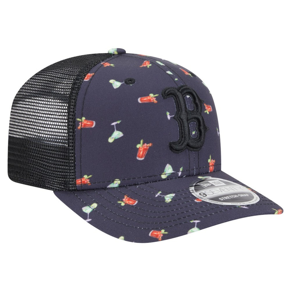 MLB Boston Red Sox New Era Adventure Drinks Pattern 9SEVENTY Stretch-Snap Hat