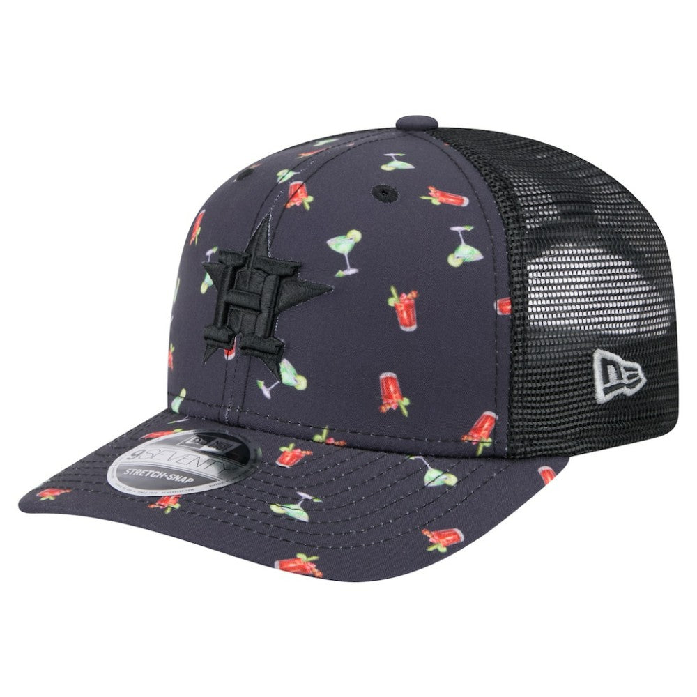 MLB Houston Astros New Era Adventure Drinks Pattern 9SEVENTY Stretch-Snap Hat