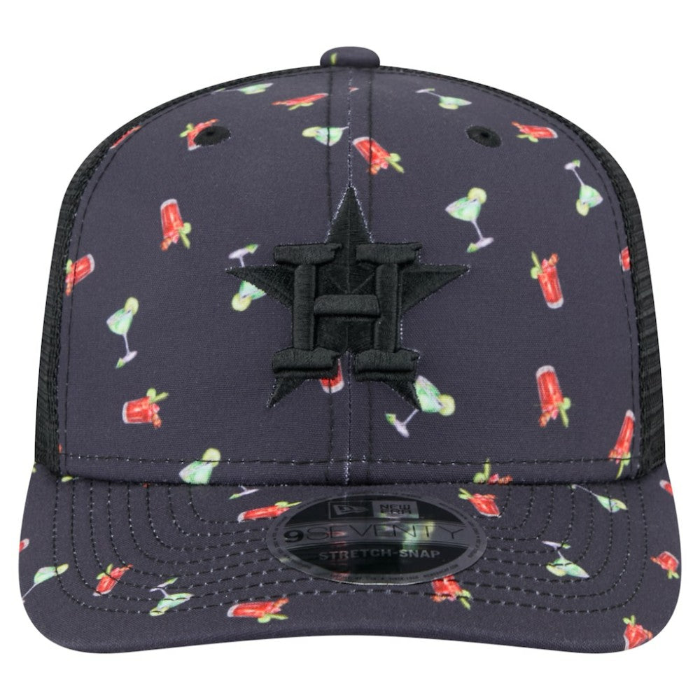 MLB Houston Astros New Era Adventure Drinks Pattern 9SEVENTY Stretch-Snap Hat