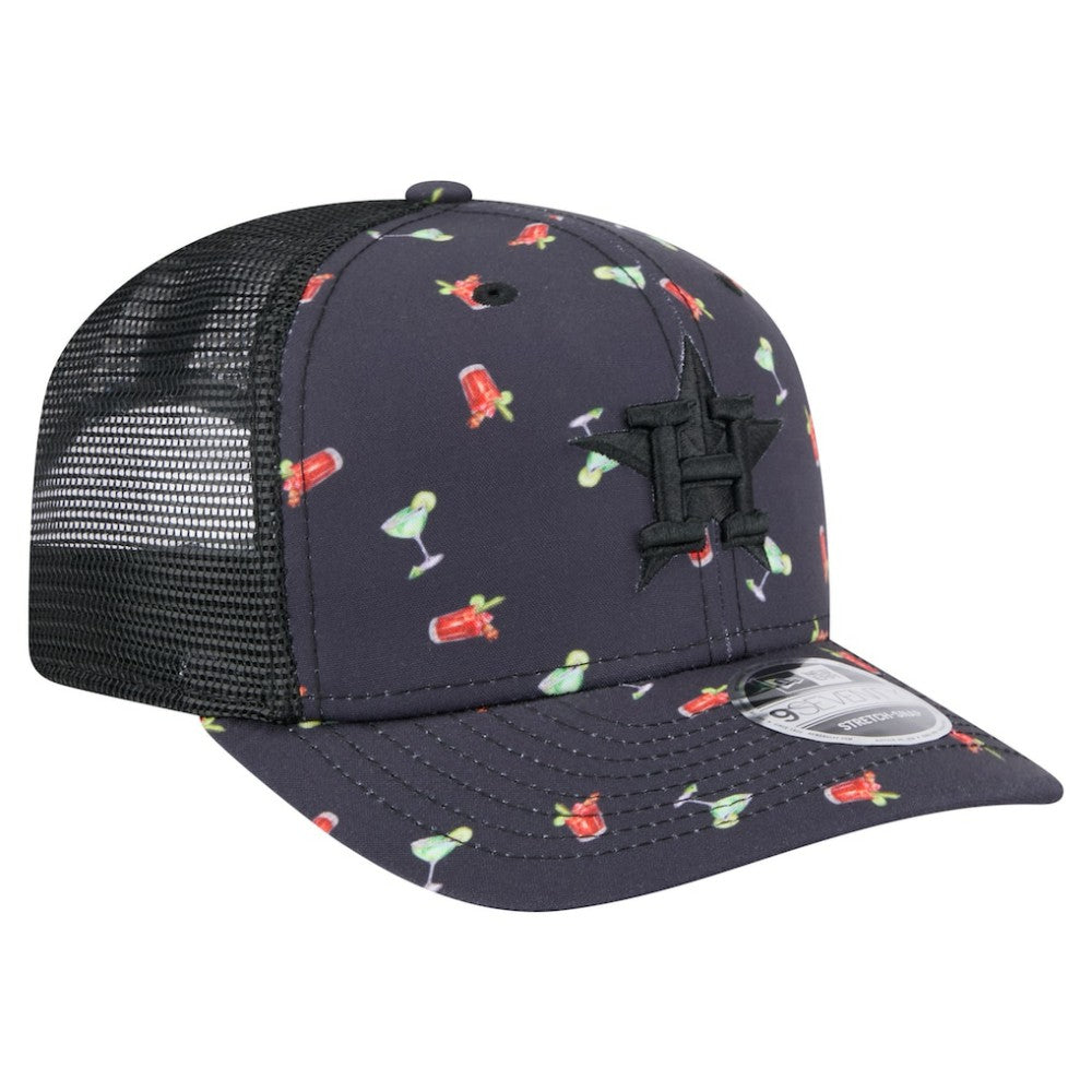 MLB Houston Astros New Era Adventure Drinks Pattern 9SEVENTY Stretch-Snap Hat