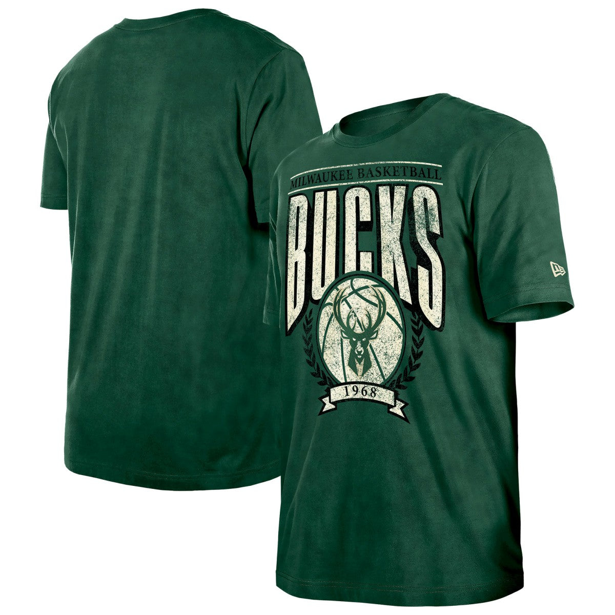 NBA Milwaukee Bucks Throwback Vintage Boxy Mineral Wash T-Shirt