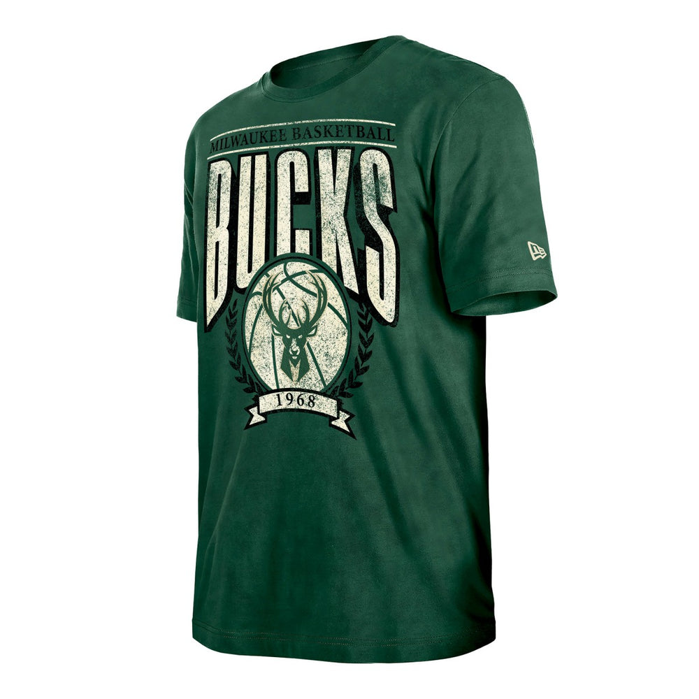 NBA Milwaukee Bucks Throwback Vintage Boxy Mineral Wash T-Shirt