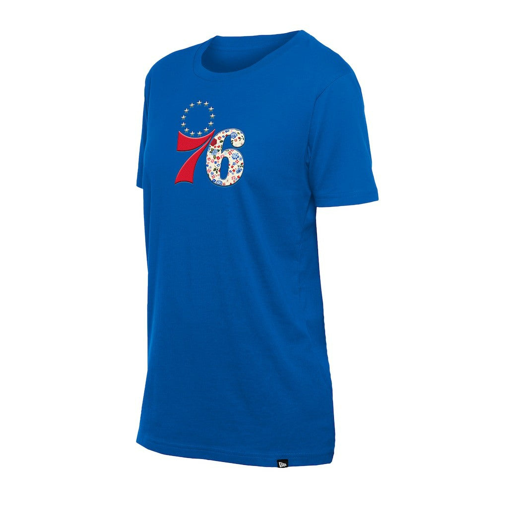 NBA Philadelphia 76ers Women's Glam Game Flower T-Shirt