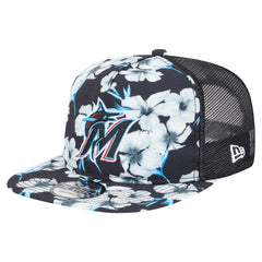 MLB Miami Marlins New Era Adventure Pattern Golfer Trucker Snapback Hat