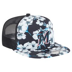 MLB Miami Marlins New Era Adventure Pattern Golfer Trucker Snapback Hat