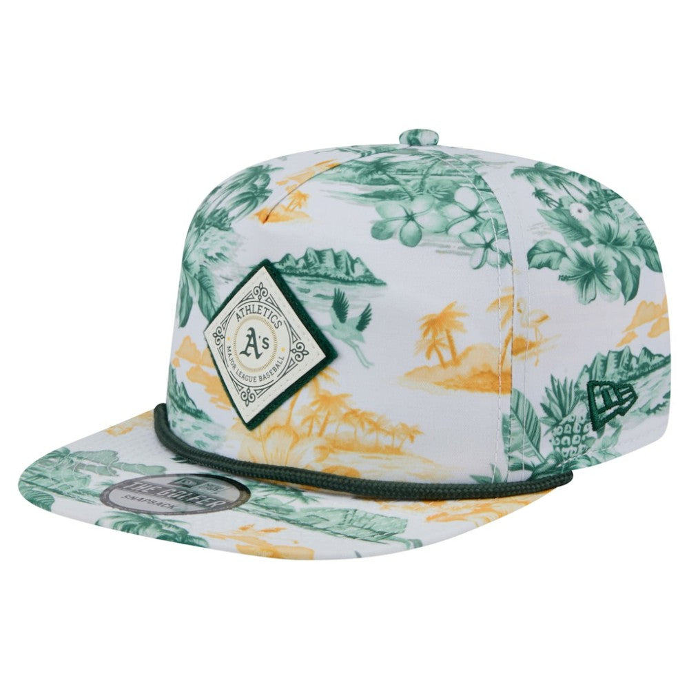 MLB Athletics New Era Printed Island Golfer Snapback Hat