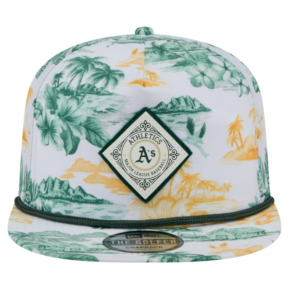 MLB Athletics New Era Printed Island Golfer Snapback Hat