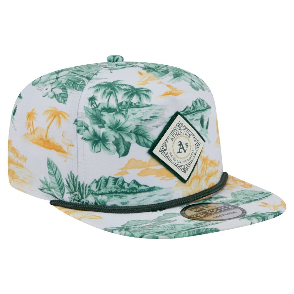 MLB Athletics New Era Printed Island Golfer Snapback Hat