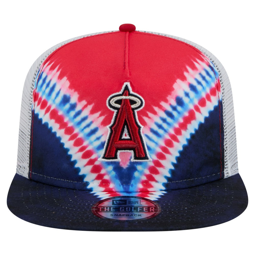 MLB Los Angeles Angels New Era Tie-Dye Golfer Trucker Adjustable Hat