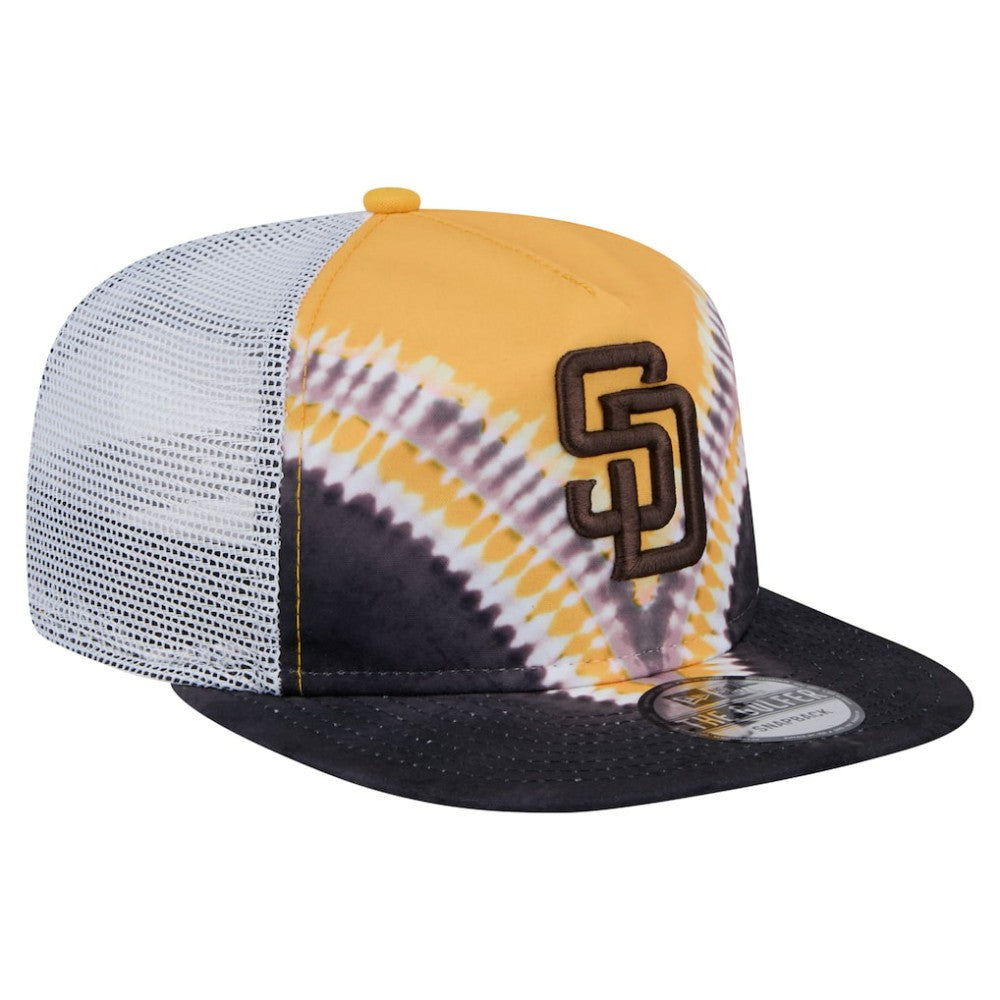 MLB San Diego Padres New Era Tie-Dye Golfer Trucker Adjustable Hat