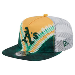 MLB Athletics New Era Tie-Dye Golfer Trucker Adjustable Hat