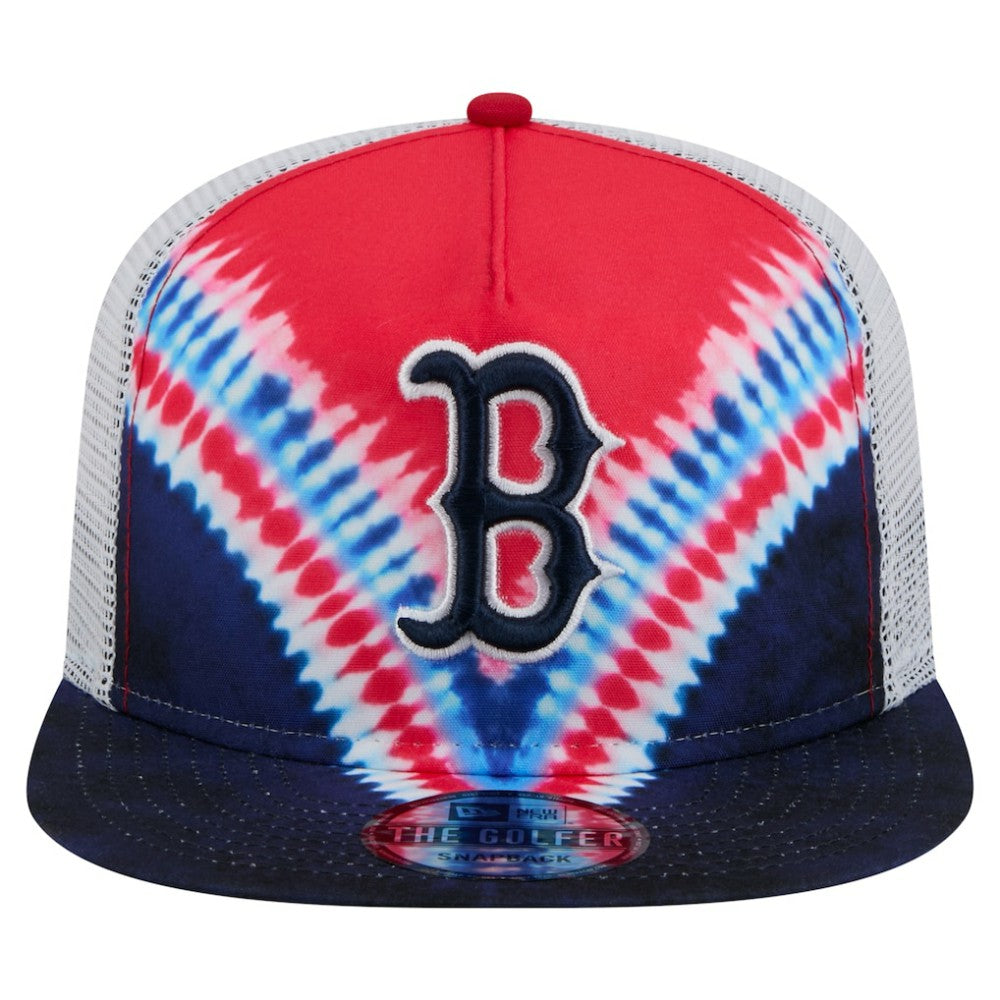 MLB Boston Red Sox New Era Tie-Dye Golfer Trucker Adjustable Hat