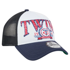 MLB Minnesota Twins New Era Distressed 9FORTY A-Frame Adjustable Trucker Hat