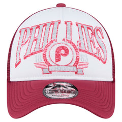 MLB Philadelphia Phillies New Era Distressed 9FORTY A-Frame Adjustable Trucker Hat