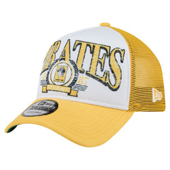 MLB Pittsburgh Pirates New Era Distressed 9FORTY A-Frame Adjustable Trucker Hat