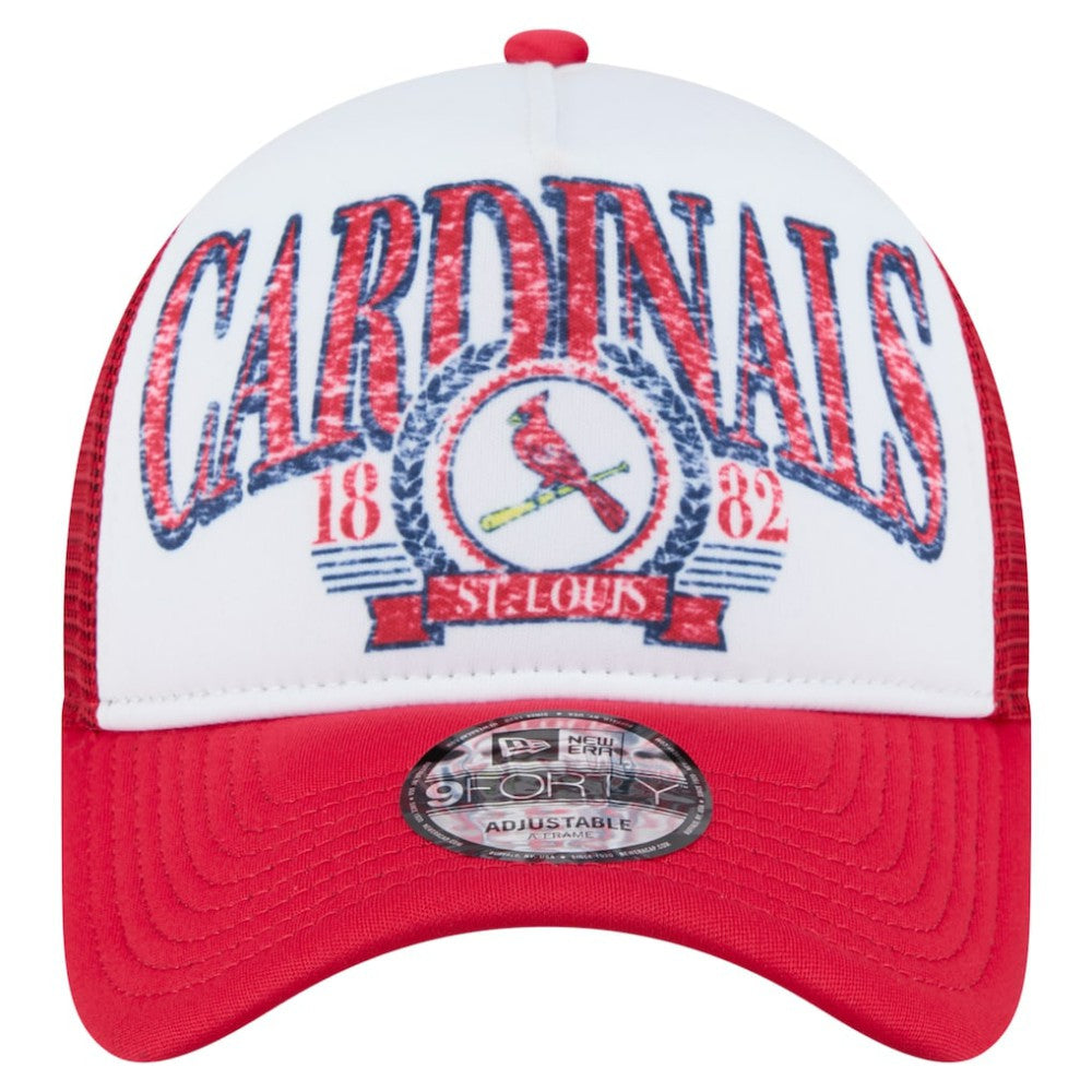 MLB St. Louis Cardinals New Era Distressed 9FORTY A-Frame Adjustable Trucker Hat