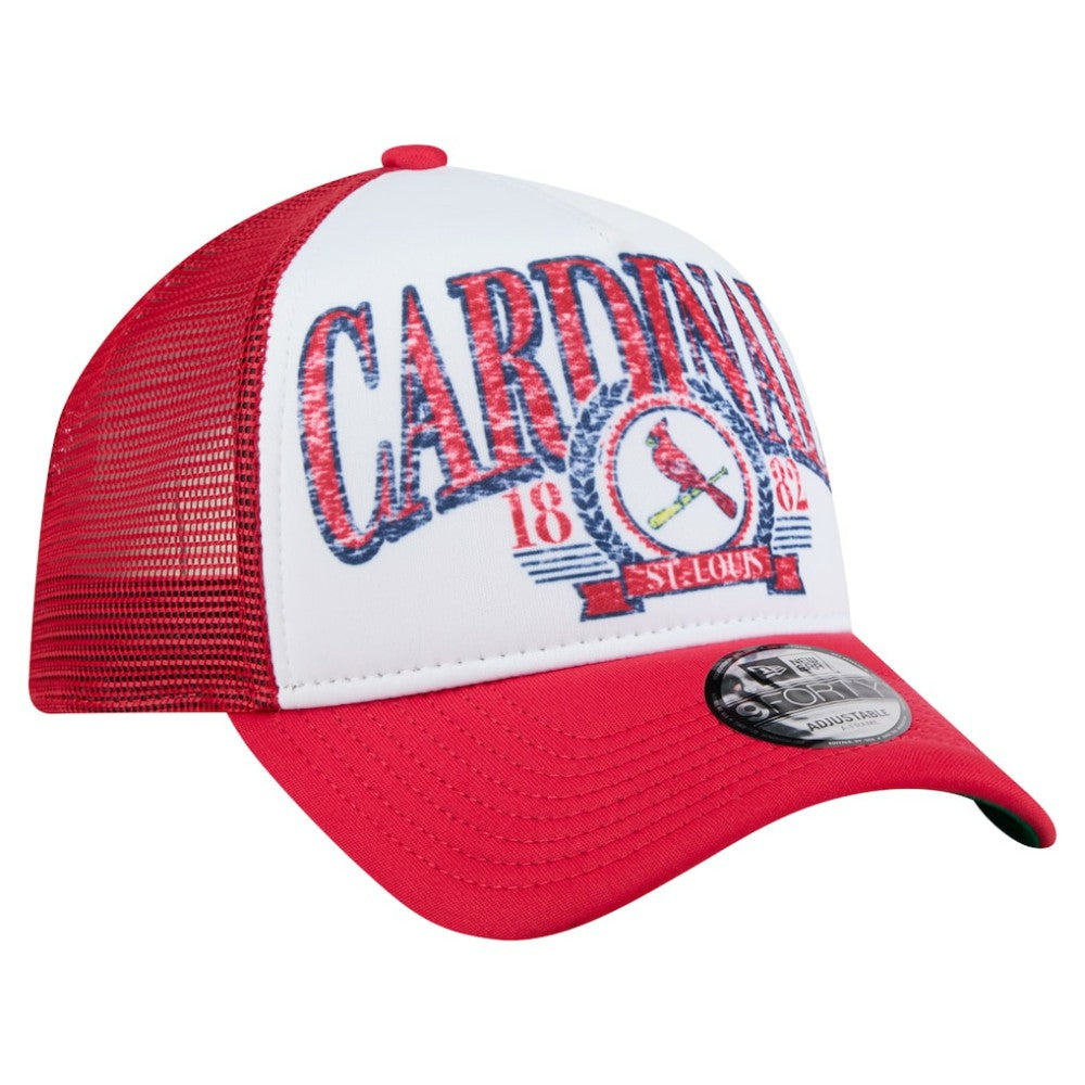 MLB St. Louis Cardinals New Era Distressed 9FORTY A-Frame Adjustable Trucker Hat