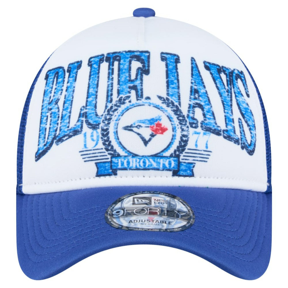 MLB Toronto Blue Jays New Era Distressed 9FORTY A-Frame Adjustable Trucker Hat
