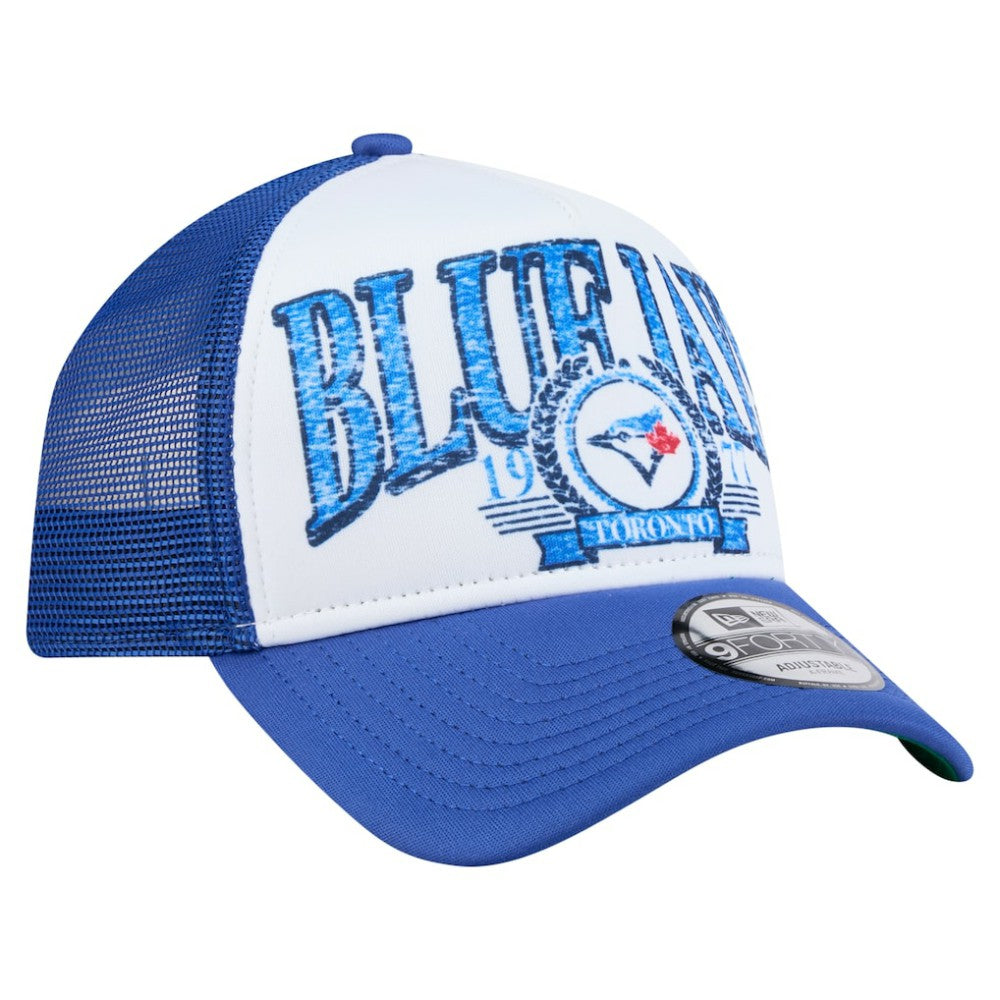 MLB Toronto Blue Jays New Era Distressed 9FORTY A-Frame Adjustable Trucker Hat