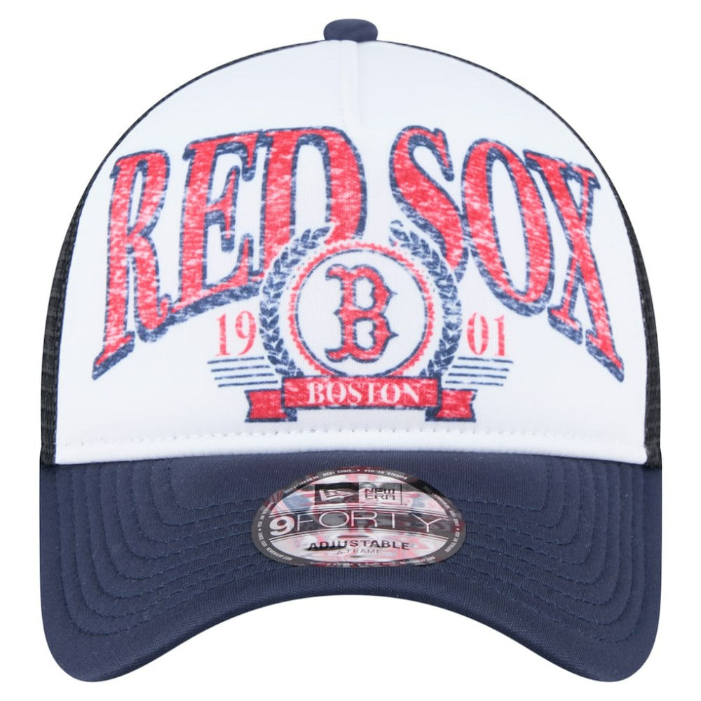 MLB Boston Red Sox New Era Distressed 9FORTY A-Frame Adjustable Trucker Hat