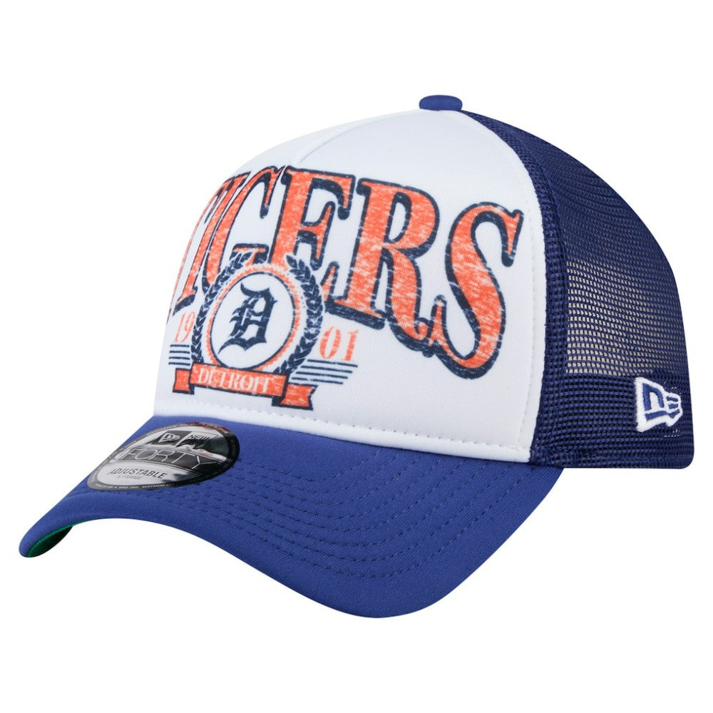 MLB Detroit Tigers New Era Distressed 9FORTY A-Frame Adjustable Trucker Hat