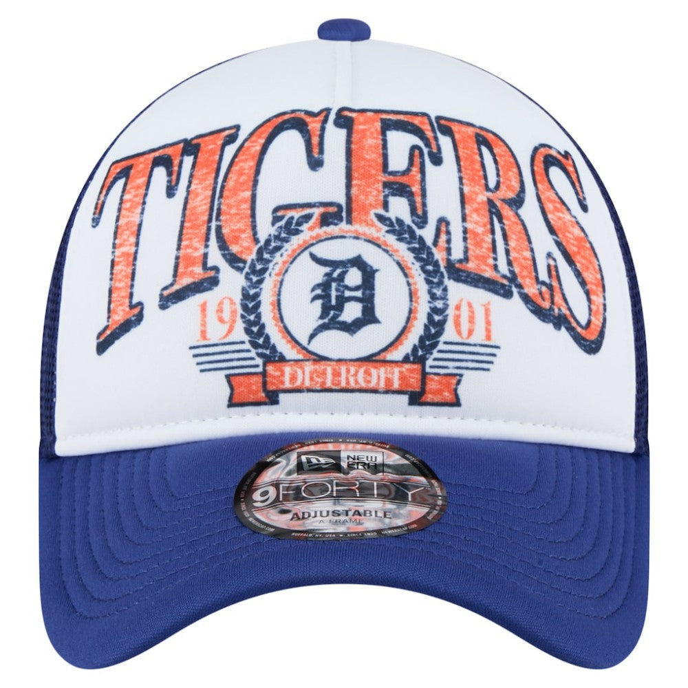 MLB Detroit Tigers New Era Distressed 9FORTY A-Frame Adjustable Trucker Hat
