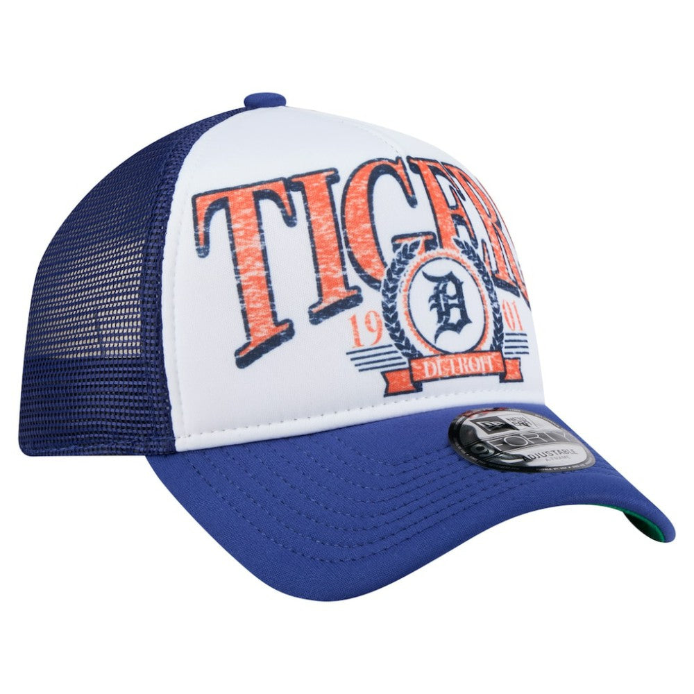 MLB Detroit Tigers New Era Distressed 9FORTY A-Frame Adjustable Trucker Hat