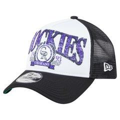 MLB Colorado Rockies New Era Distressed 9FORTY A-Frame Adjustable Trucker Hat