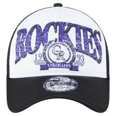 MLB Colorado Rockies New Era Distressed 9FORTY A-Frame Adjustable Trucker Hat