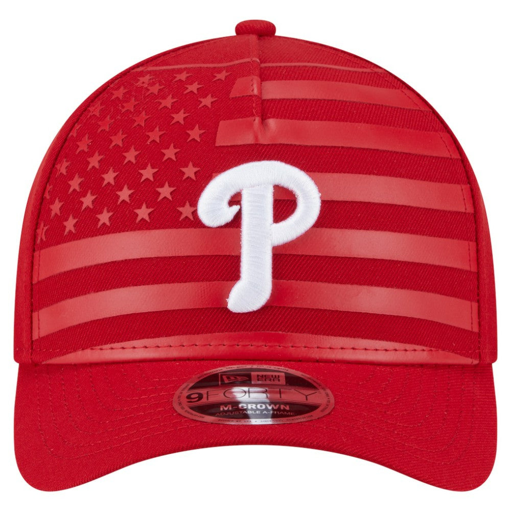 MLB Philadelphia Phillies New Era American Flag 9FORTY M-Crown A-Frame Adjustable Hat