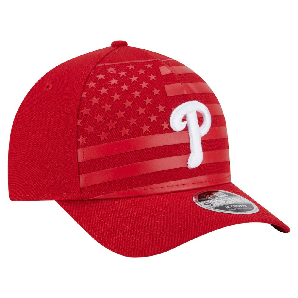 MLB Philadelphia Phillies New Era American Flag 9FORTY M-Crown A-Frame Adjustable Hat