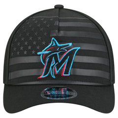 MLB Miami Marlins New Era American Flag 9FORTY M-Crown A-Frame Adjustable Hat