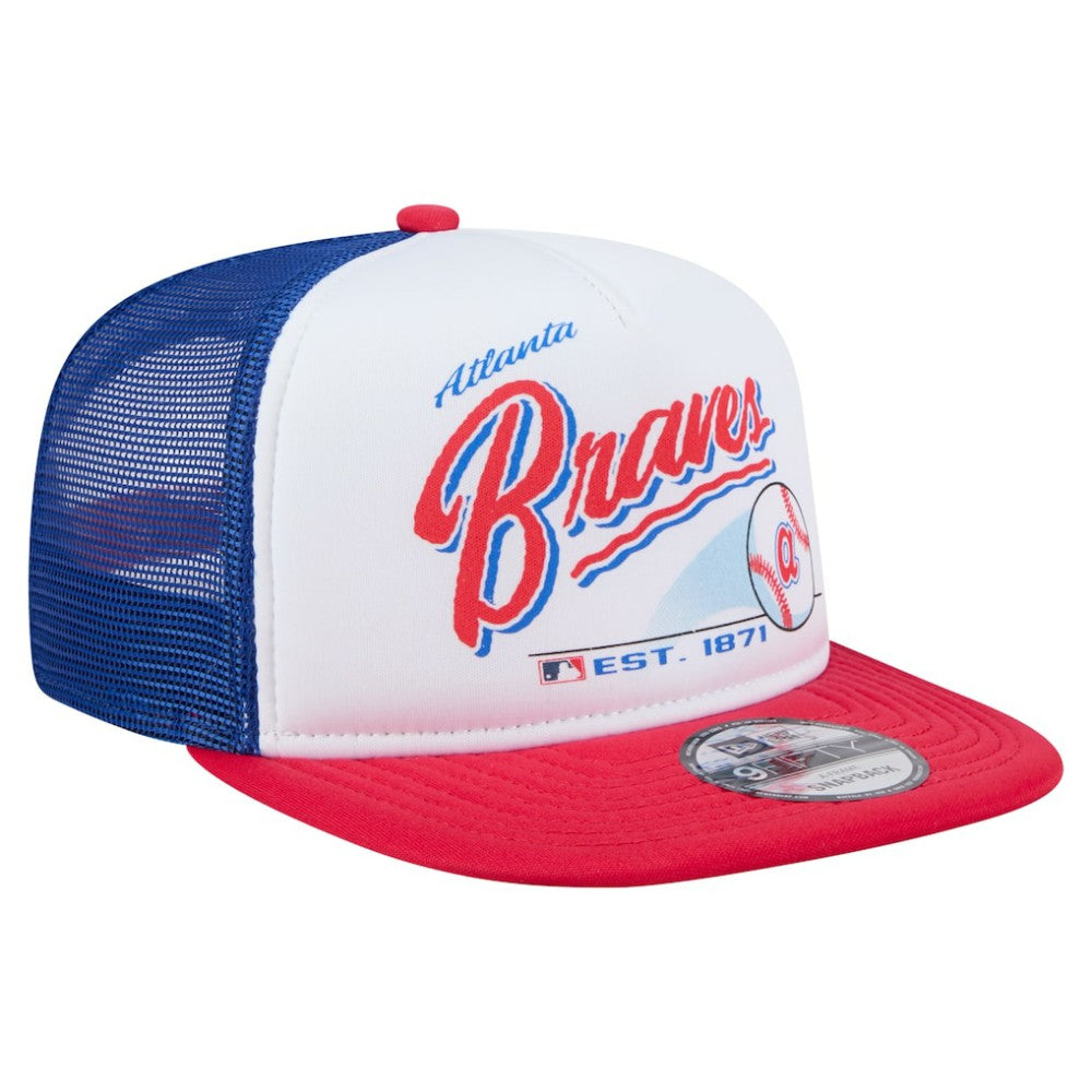 MLB Atlanta Braves New Era Retro Script Trucker 9FIFTY Snapback Hat