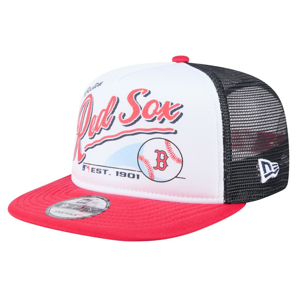 MLB Boston Red Sox New Era Retro Script Trucker 9FIFTY Snapback Hat