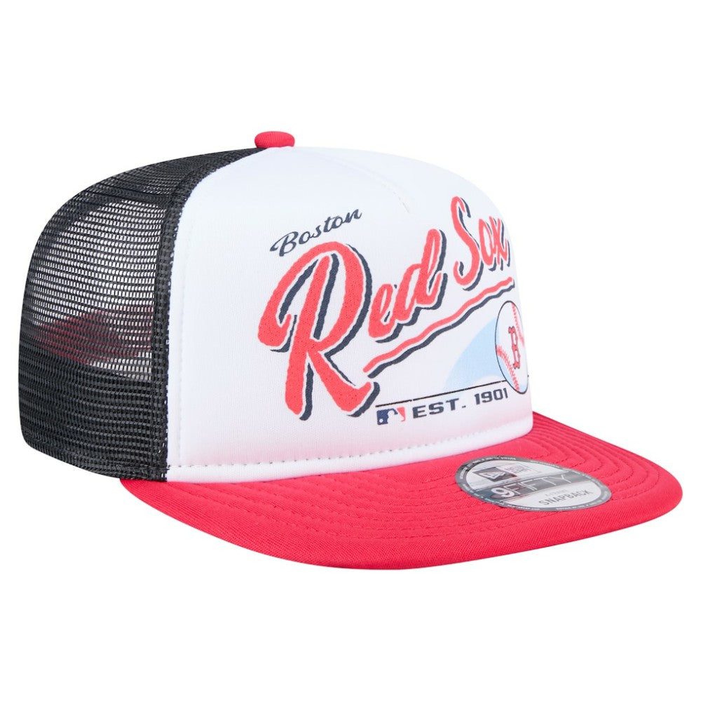 MLB Boston Red Sox New Era Retro Script Trucker 9FIFTY Snapback Hat