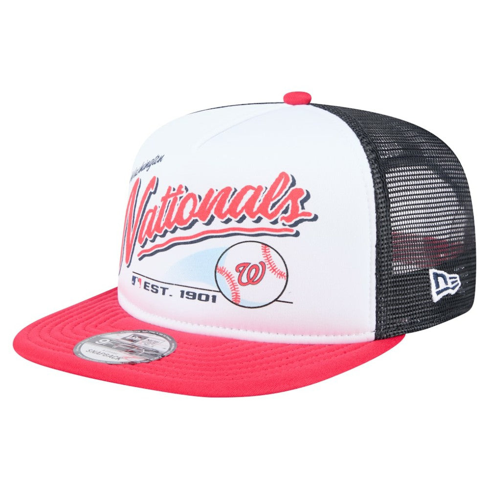 MLB Washington Nationals New Era Retro Script Trucker 9FIFTY Snapback Hat