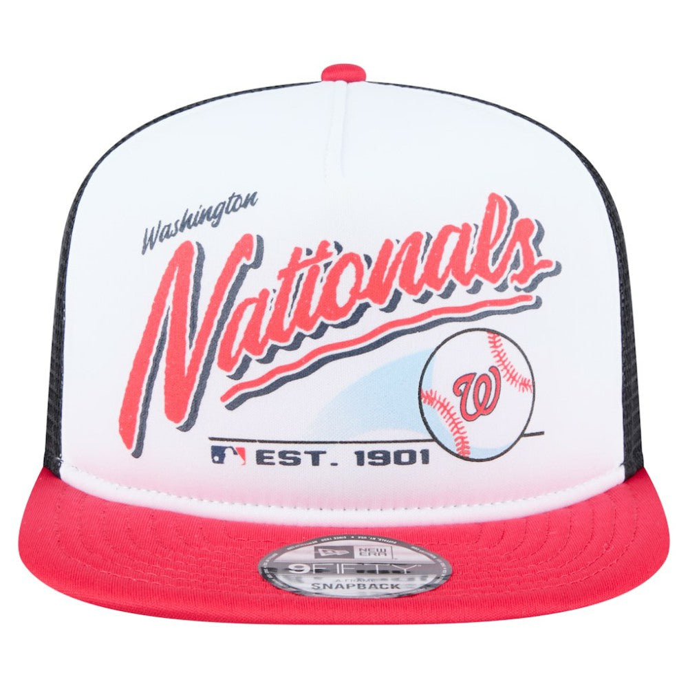 MLB Washington Nationals New Era Retro Script Trucker 9FIFTY Snapback Hat