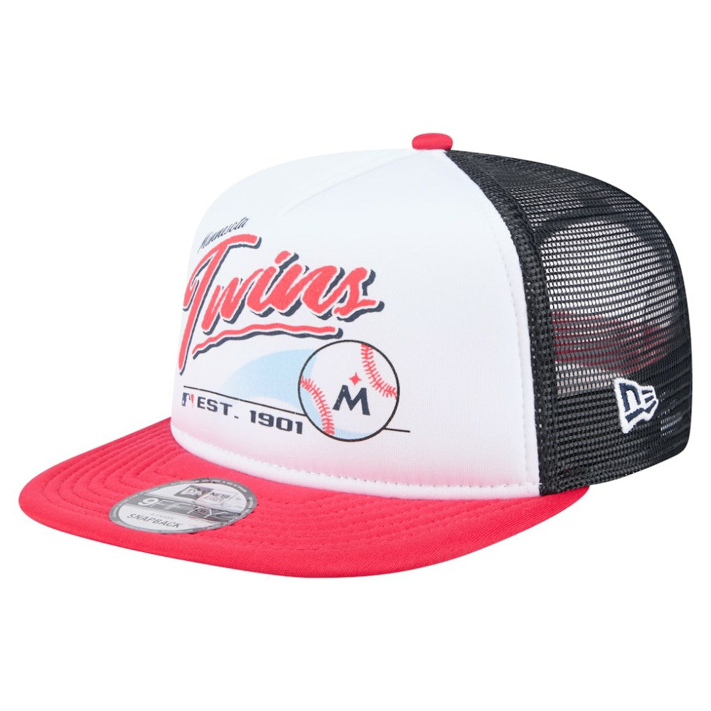 MLB Minnesota Twins New Era Retro Script Trucker 9FIFTY Snapback Hat