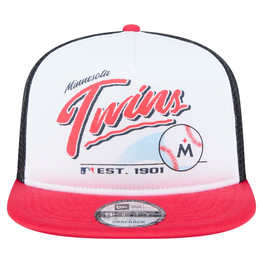 MLB Minnesota Twins New Era Retro Script Trucker 9FIFTY Snapback Hat