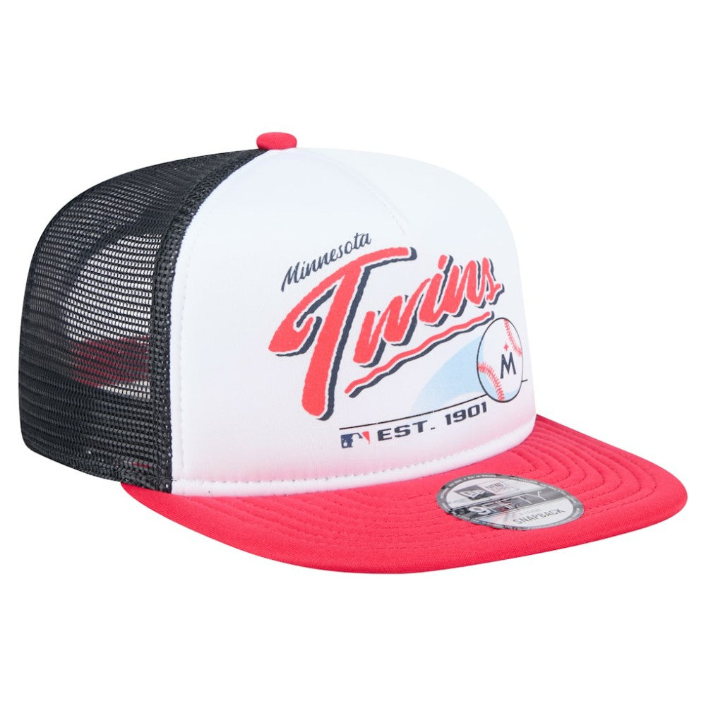 MLB Minnesota Twins New Era Retro Script Trucker 9FIFTY Snapback Hat