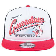 MLB Cleveland Guardians New Era Retro Script Trucker 9FIFTY Snapback Hat