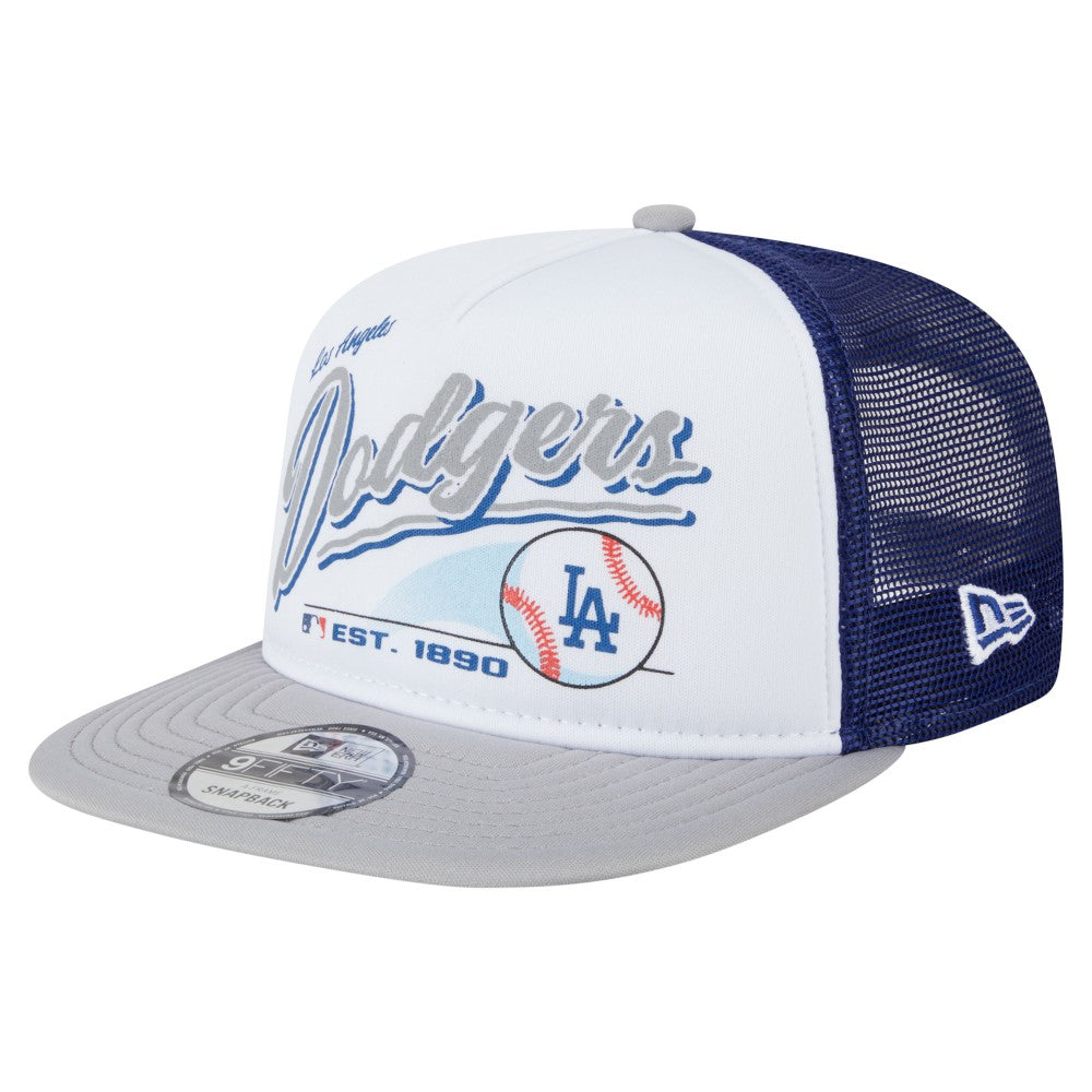MLB Los Angeles Dodgers New Era Retro Script Trucker 9FIFTY Snapback Hat