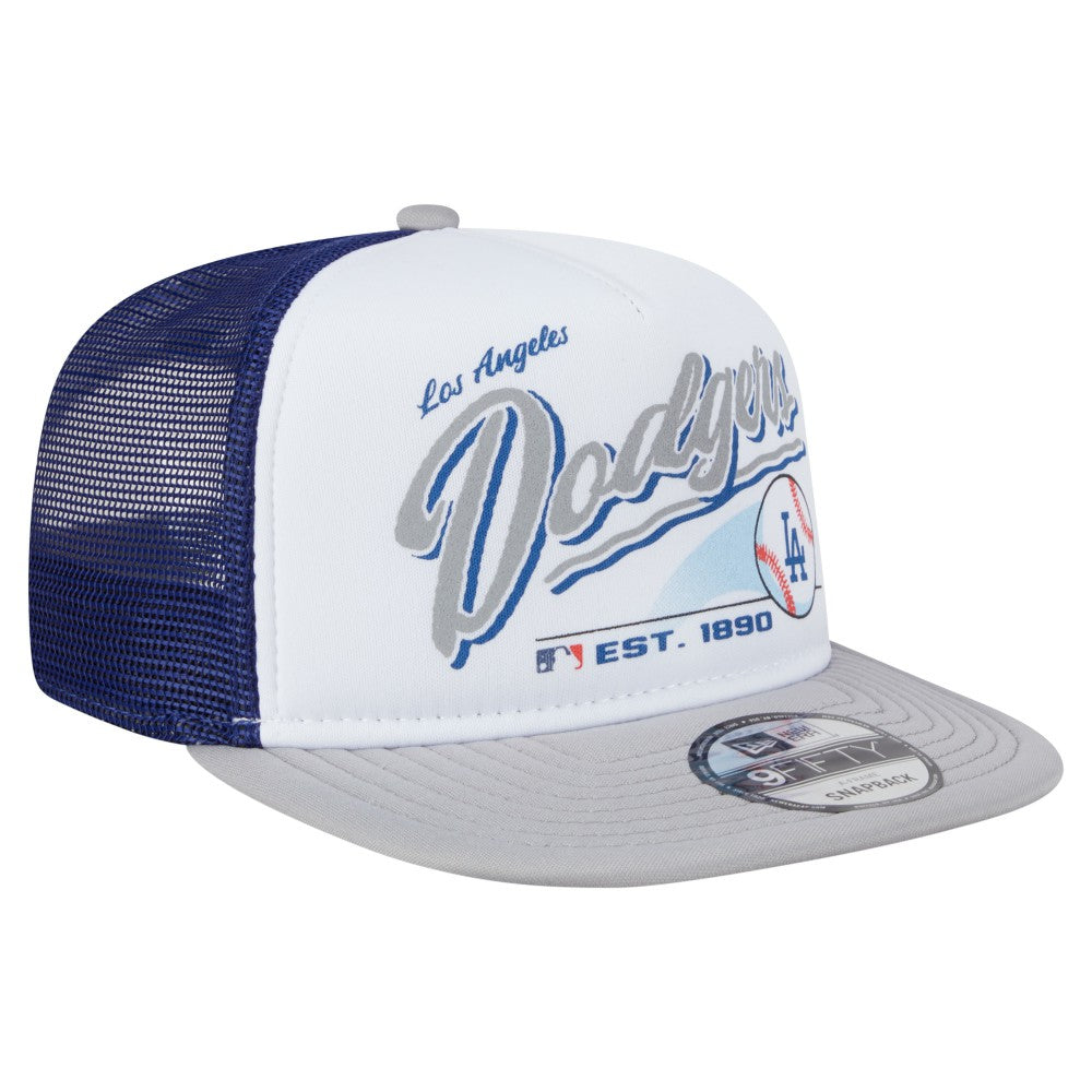 MLB Los Angeles Dodgers New Era Retro Script Trucker 9FIFTY Snapback Hat