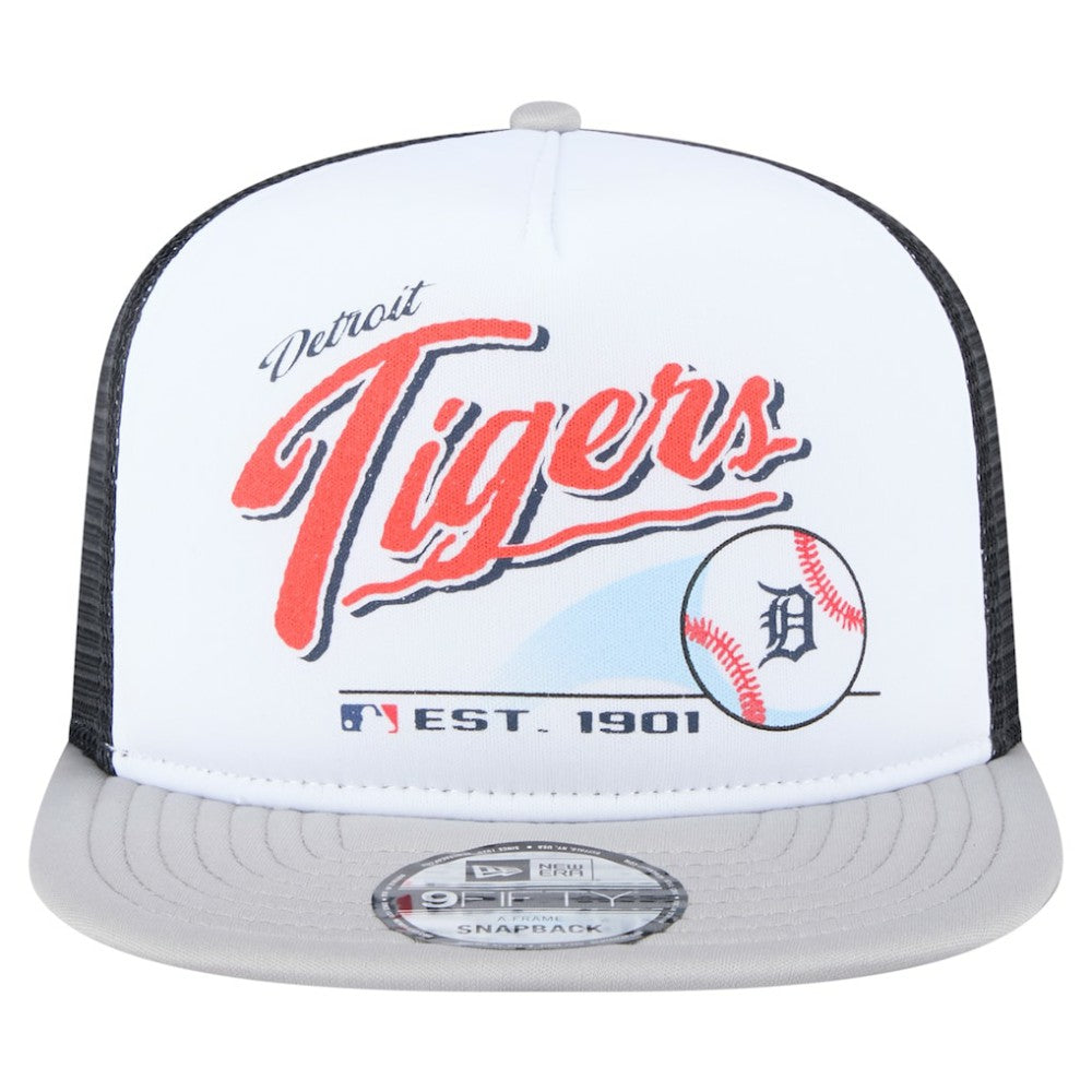 MLB Detroit Tigers New Era Retro Script Trucker 9FIFTY Snapback Hat